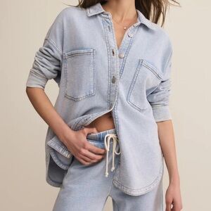 Z Supply Women's Blue and Grey Top